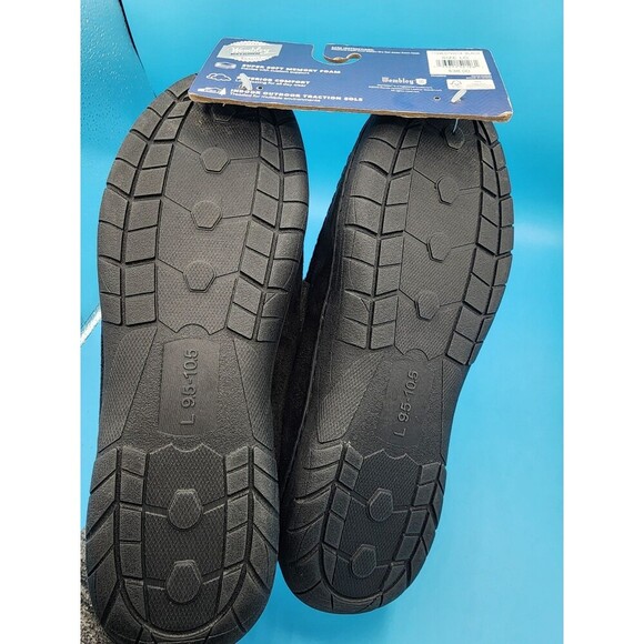 NEW Wembley Mens Slippers Memory Foam Black L 9.5-10.5 House Shoes Comfort Cozy - Picture 3 of 5